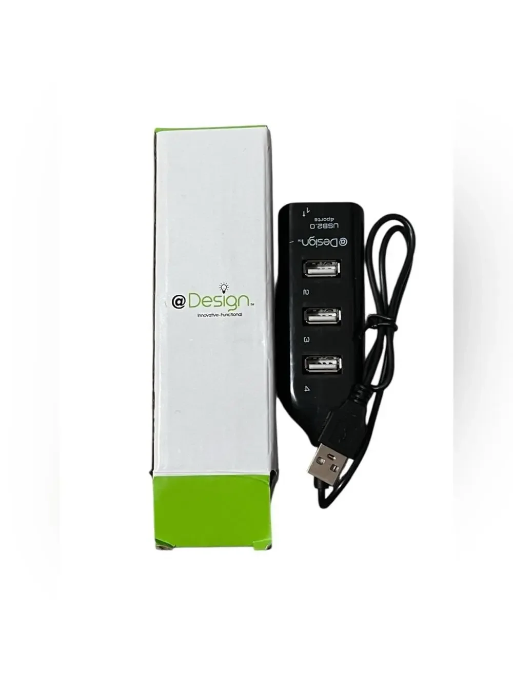 Design USB 2.0 4-Port Hub Adapter New in Box Blac